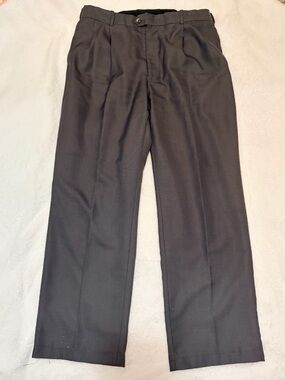 Men's Gray Dress Pants - Straight Pleat